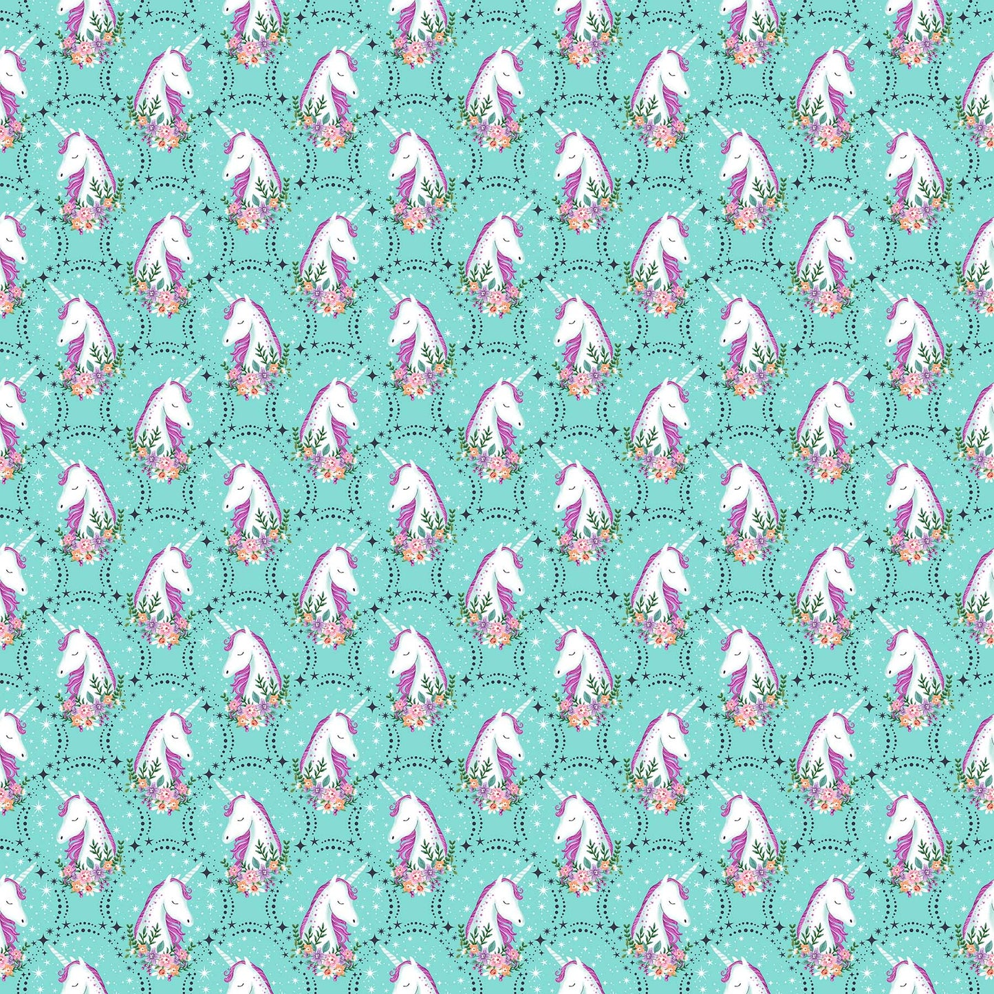 Unicorn Dreams - Unicorn Portrait in Turquoise