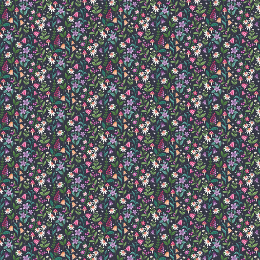Unicorn Dreams - Packed Flowers in Charcoal