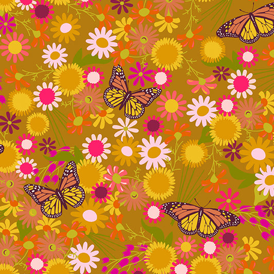 Wildflowers by Alison Glass - Monarch in Yarrow