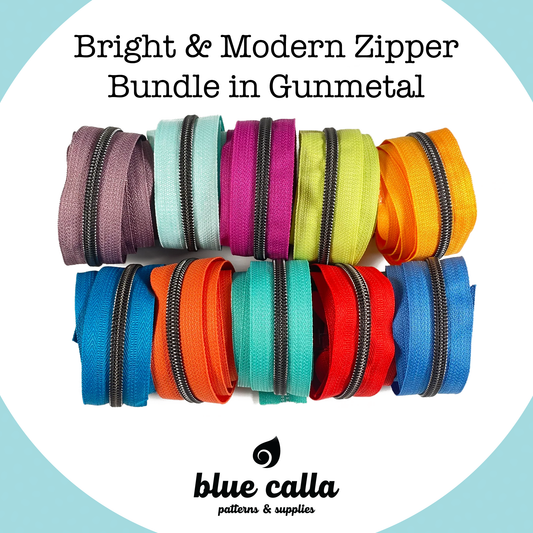 #5 Metallic Nylon Coil Zipper tape - Bright and Modern GUNMETAL coil bundle