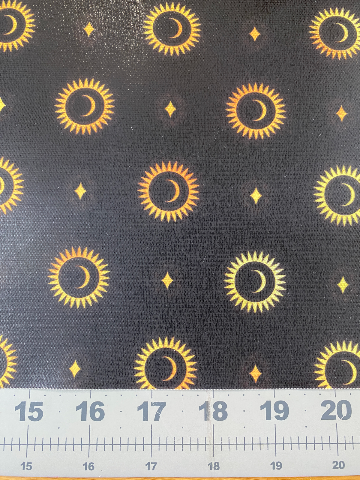 Printed Waterproof Canvas - Celestial in Gold & Black