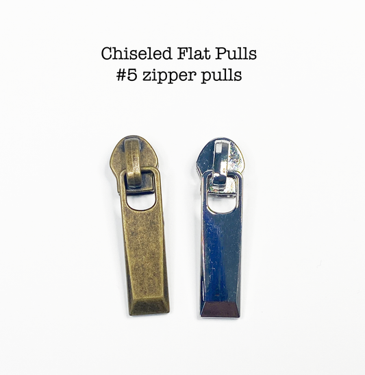 #5 coil zipper pull - Chiseled Flat Pull (LIMITED EDITION)