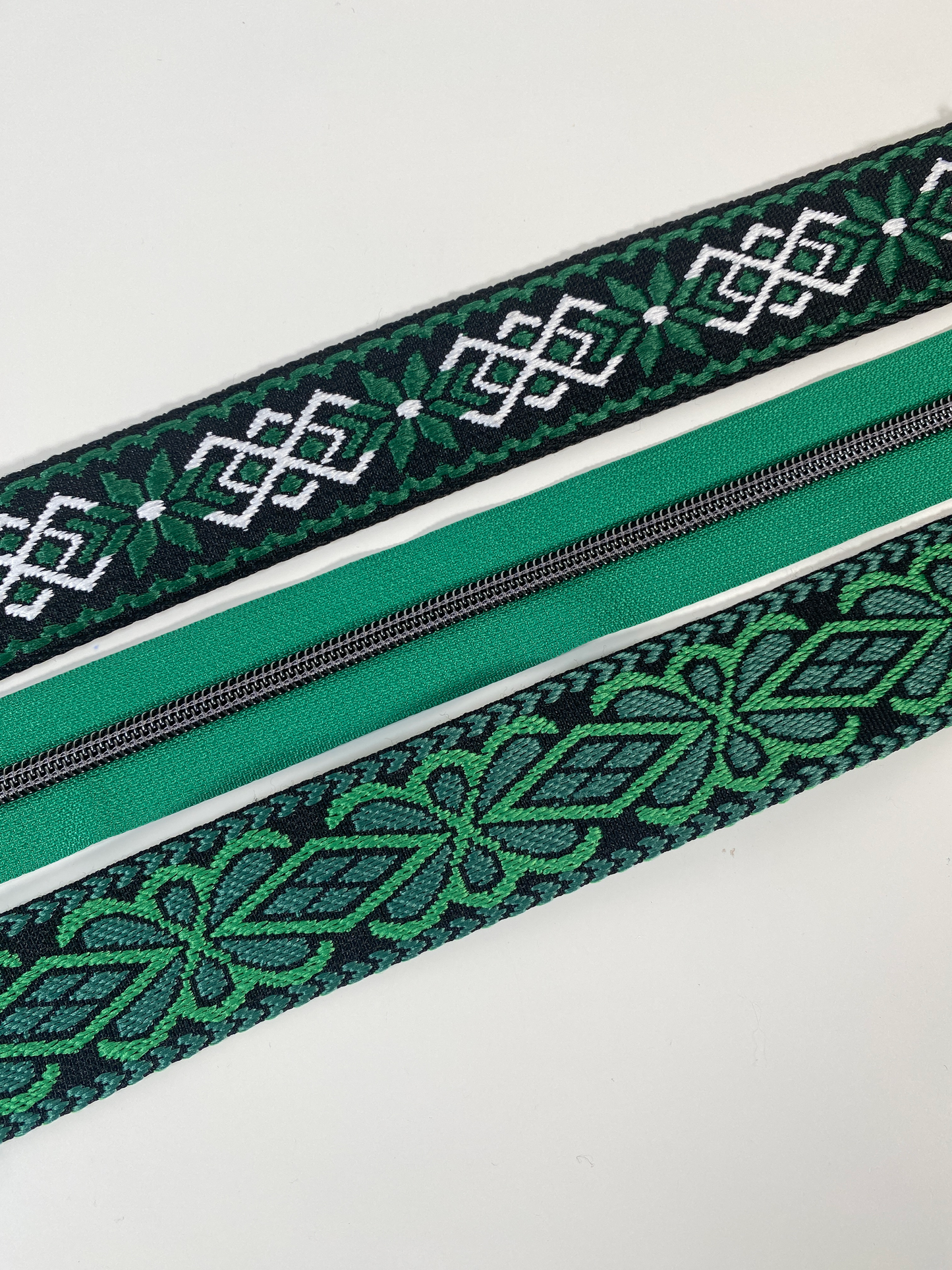 GUNMETAL COIL - EMERALD - #5 Metallic Nylon Coil Zipper tape
