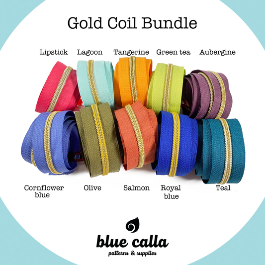 #5 Metallic Nylon Coil Zipper tape - Gold coil bundle