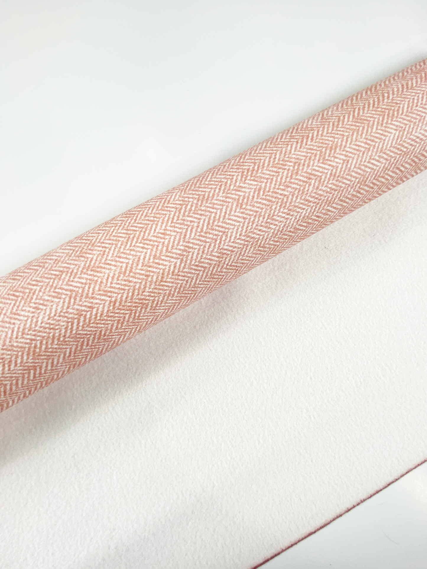 HERRINGBONE TWEED Faux Leather - Rose