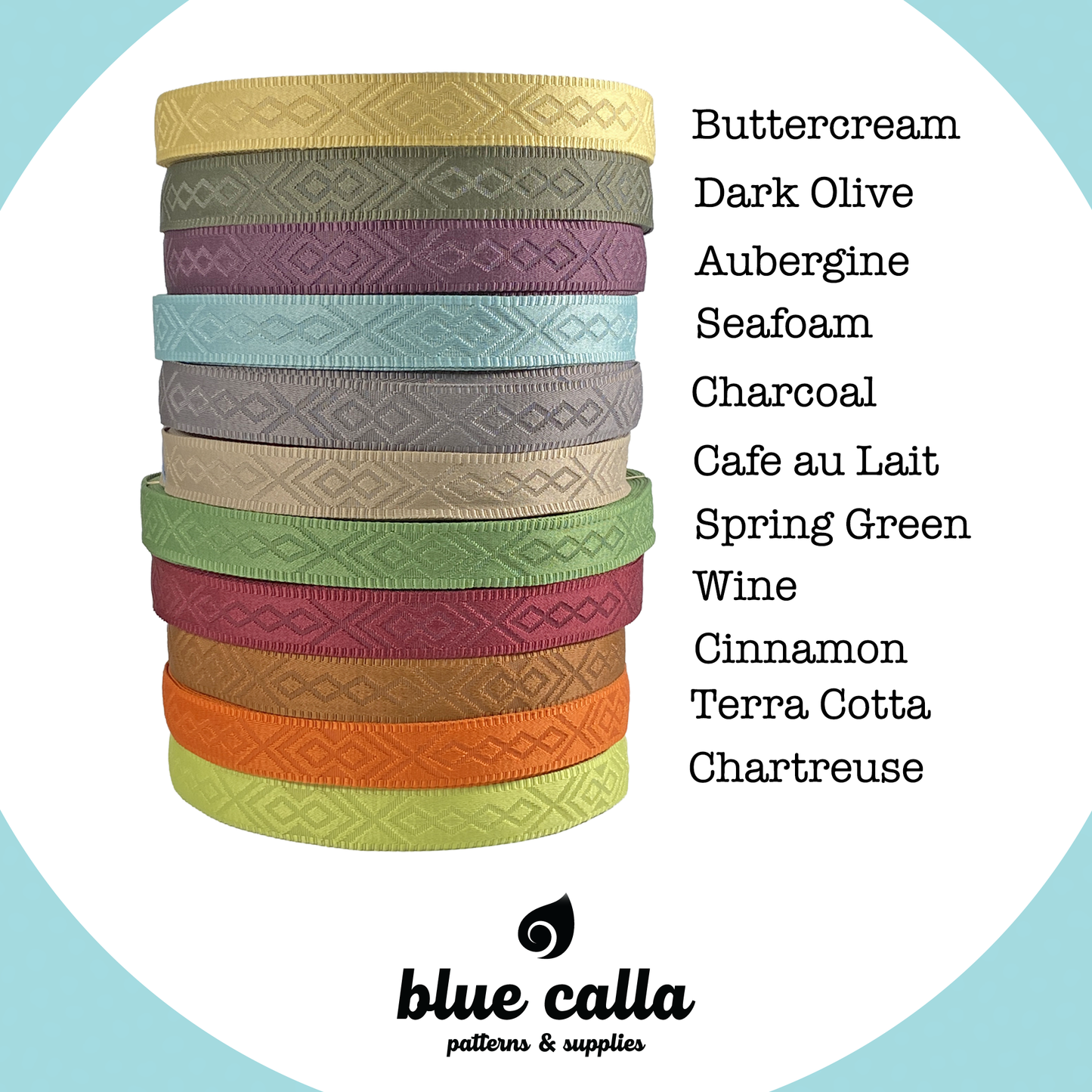 Knit Jacquard Webbing - DARK OLIVE - 1.5" wide