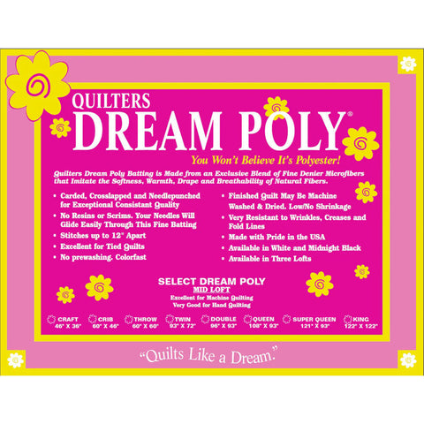 SALE Quilter's Dream Poly Quilt Batting - SUPER QUEEN size
