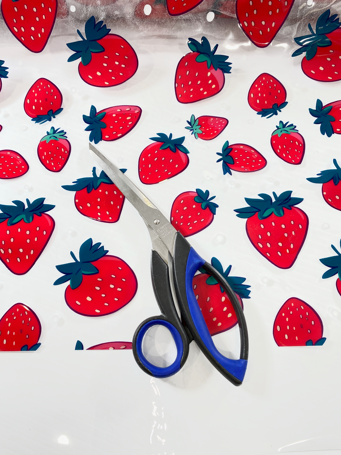 SALE Custom Printed Clear Vinyl - Strawberries