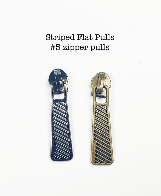 #5 coil zipper pull - Striped Flat Pull (LIMITED EDITION)
