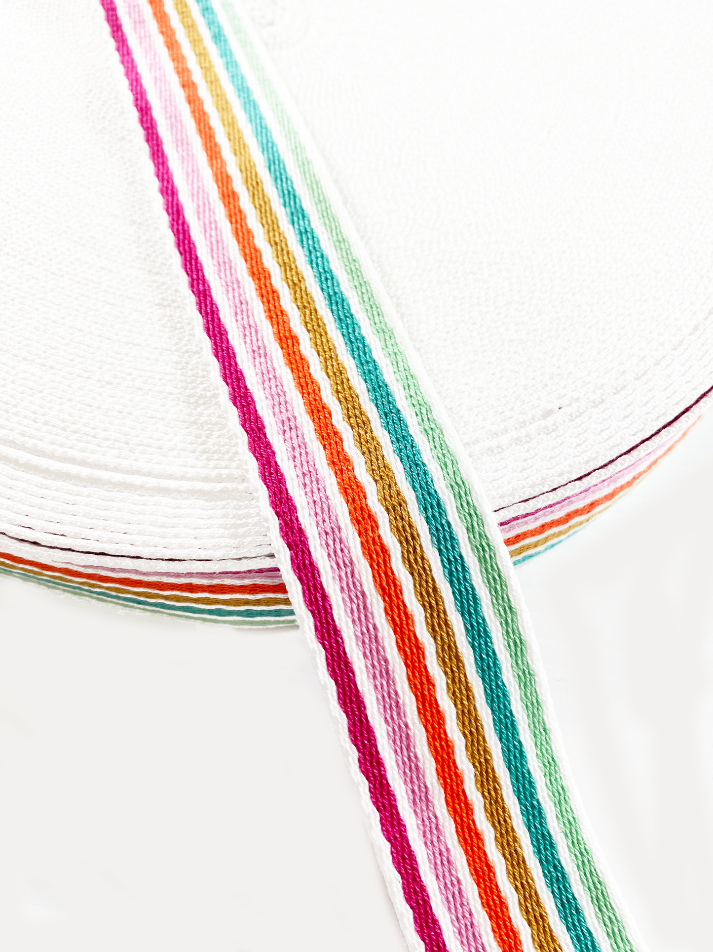 Striped Jacquard Webbing - SUMMERTIME STRIPE - 1.5" wide
