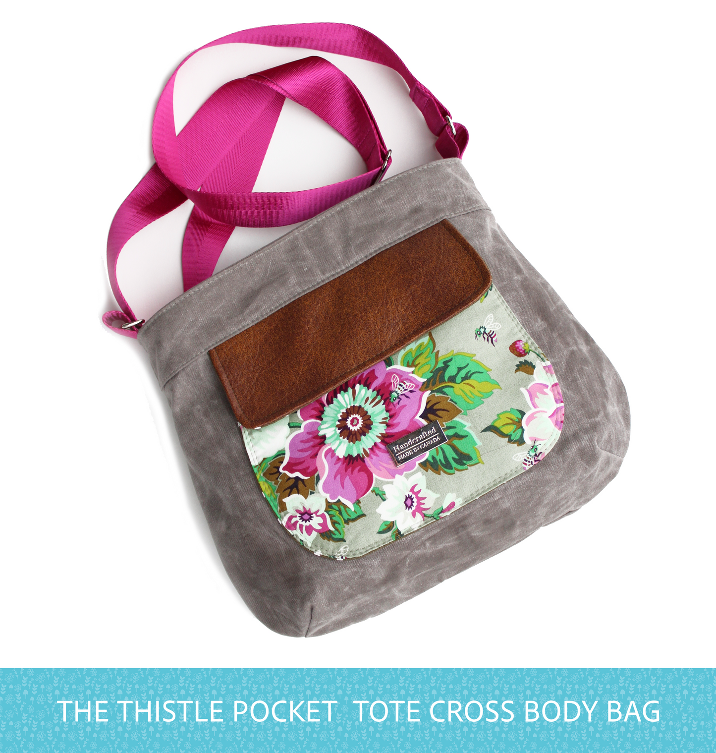 FREE The Thistle Pocket Tote Cross Body Bag - PDF Sewing Pattern