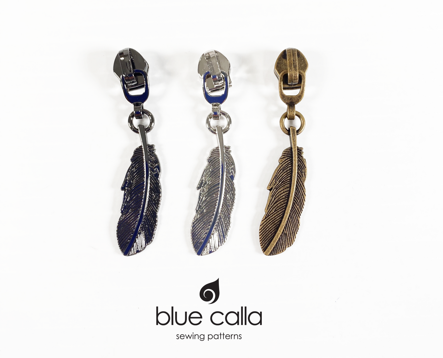 #5 coil zipper pull - Feather