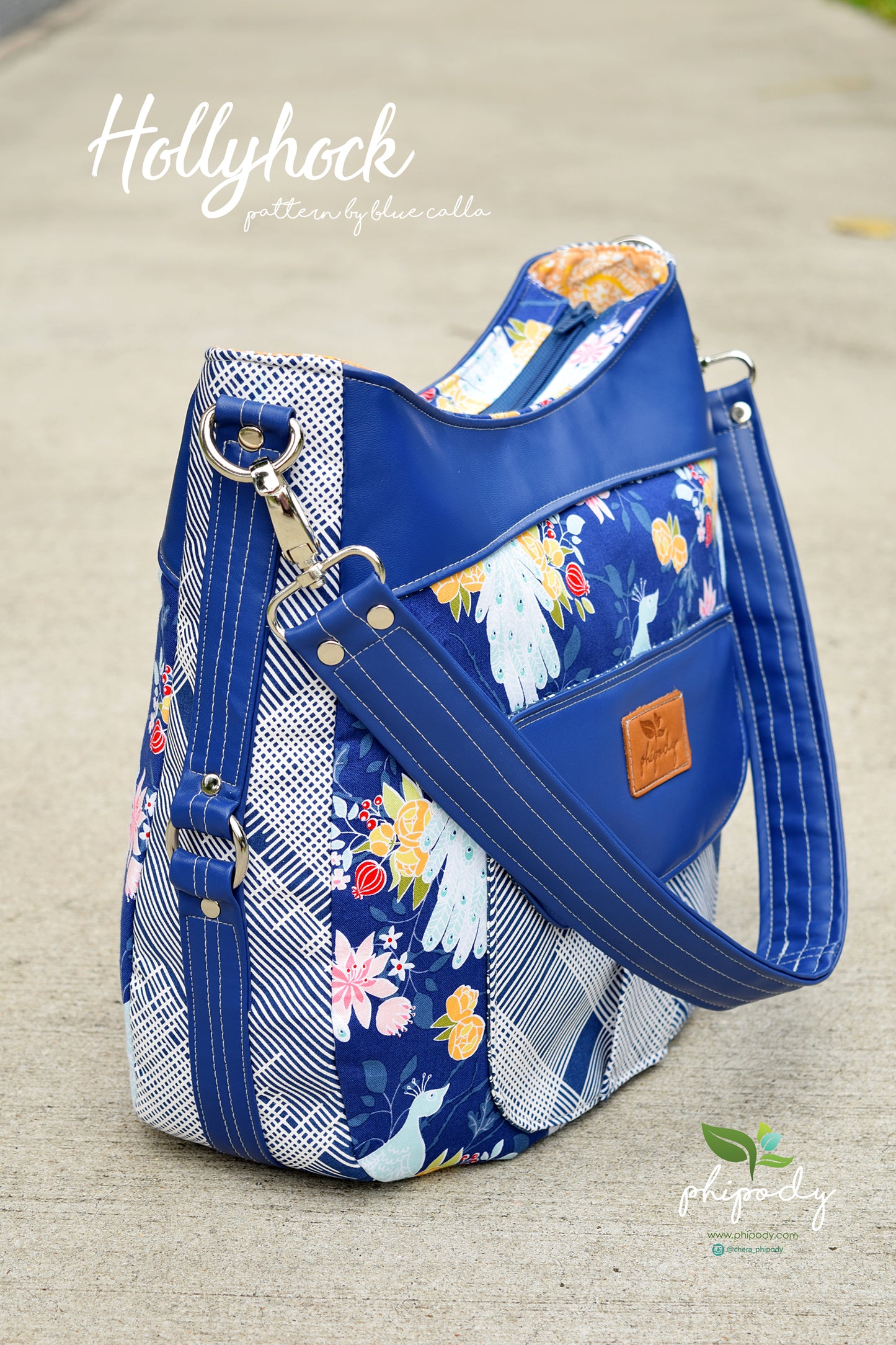 The Hollyhock Hobo Bag in 2 styles - PDF Sewing Pattern