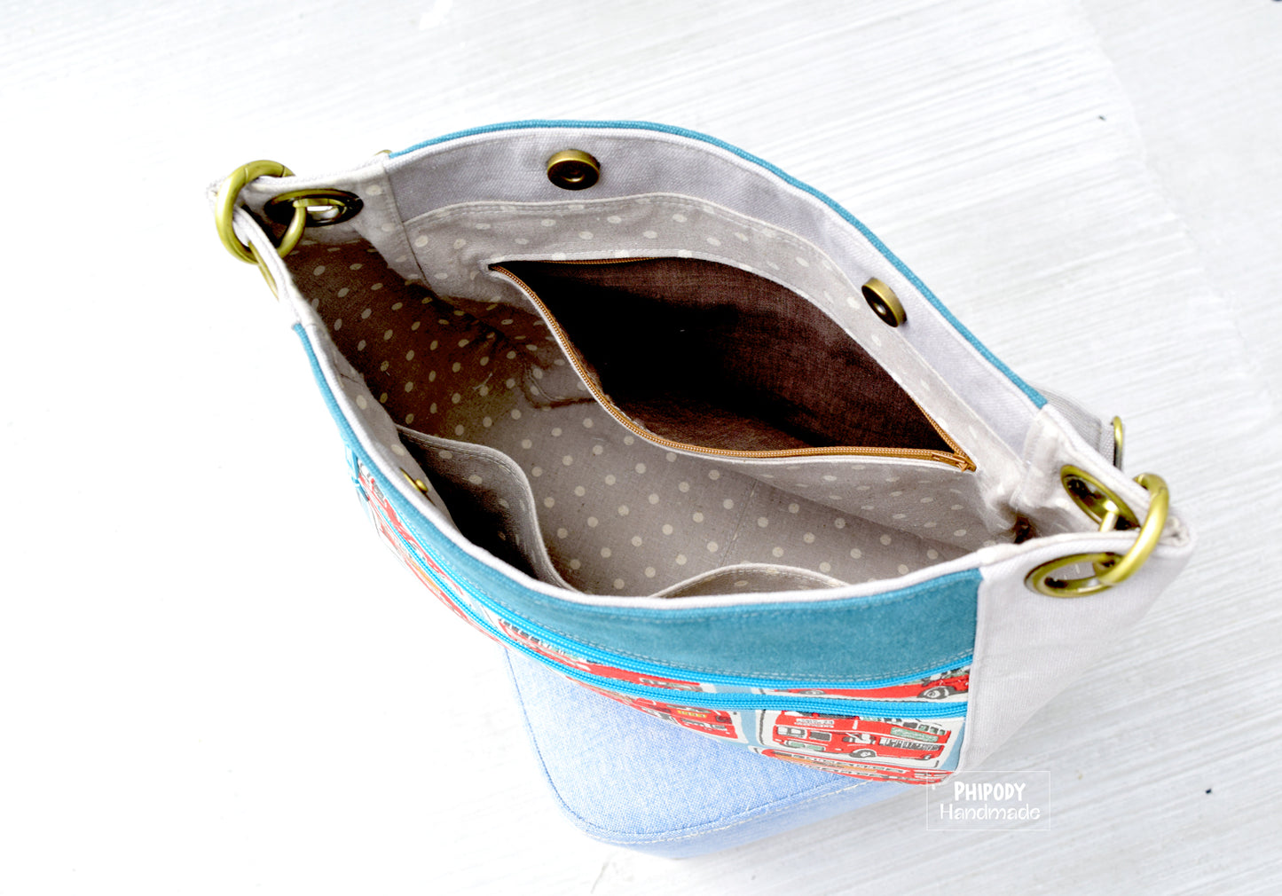 The Delphinium Hobo bag in 2 sizes - PDF sewing pattern