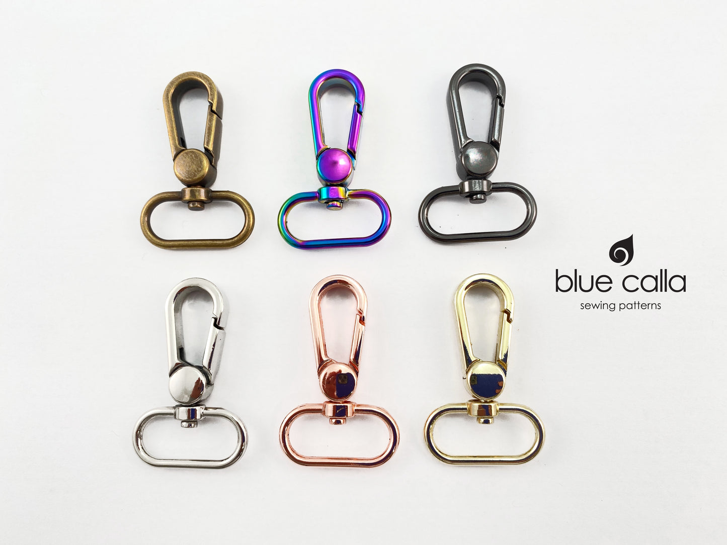 1" FLAT PROFILE SWIVEL CLASP (SET of 2) - Available in 6 metal finishes