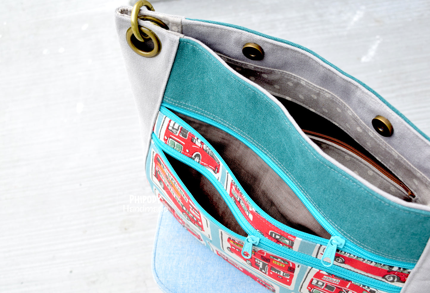 The Delphinium Hobo bag in 2 sizes - PDF sewing pattern