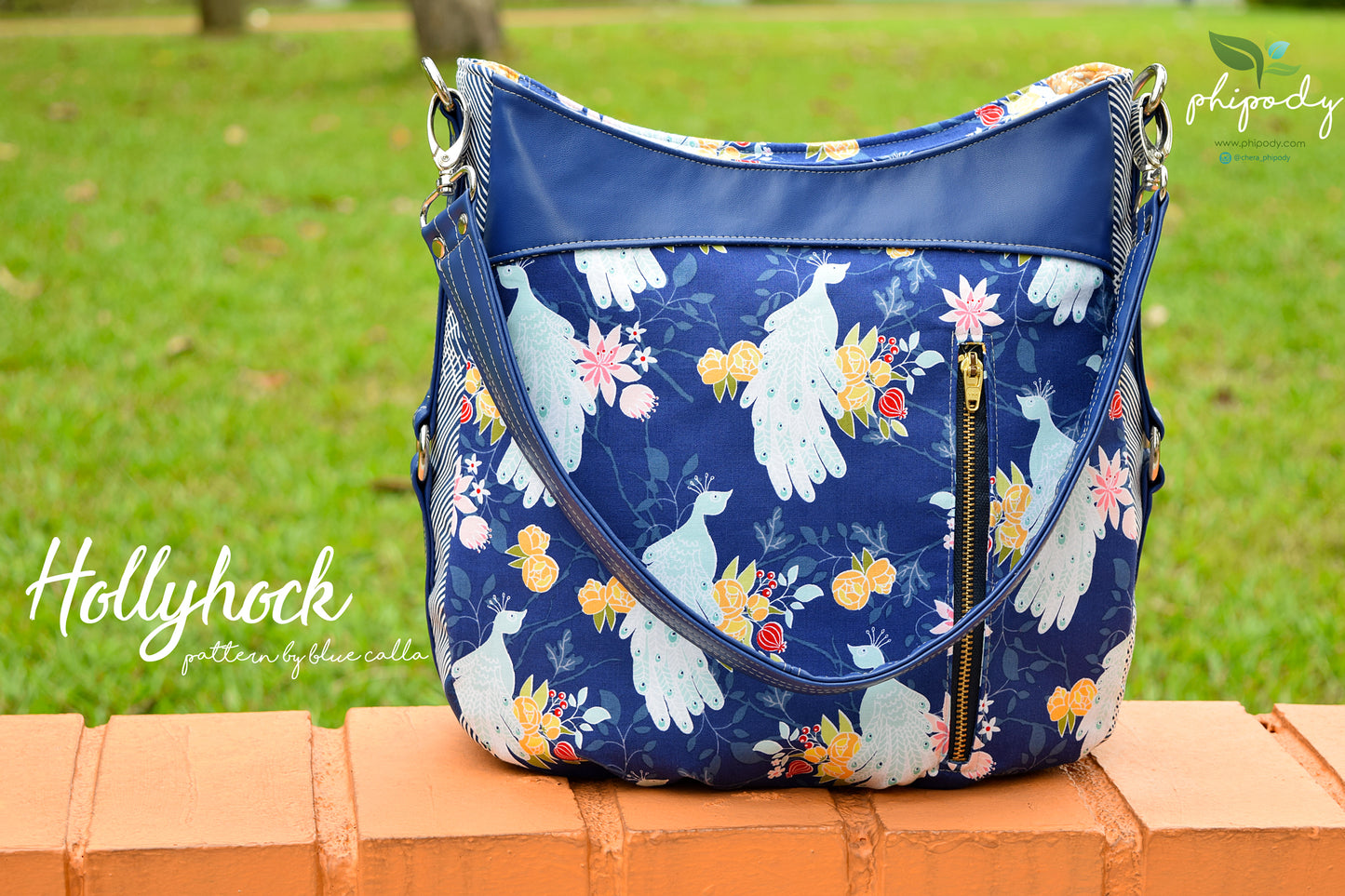 The Hollyhock Hobo Bag in 2 styles - PDF Sewing Pattern
