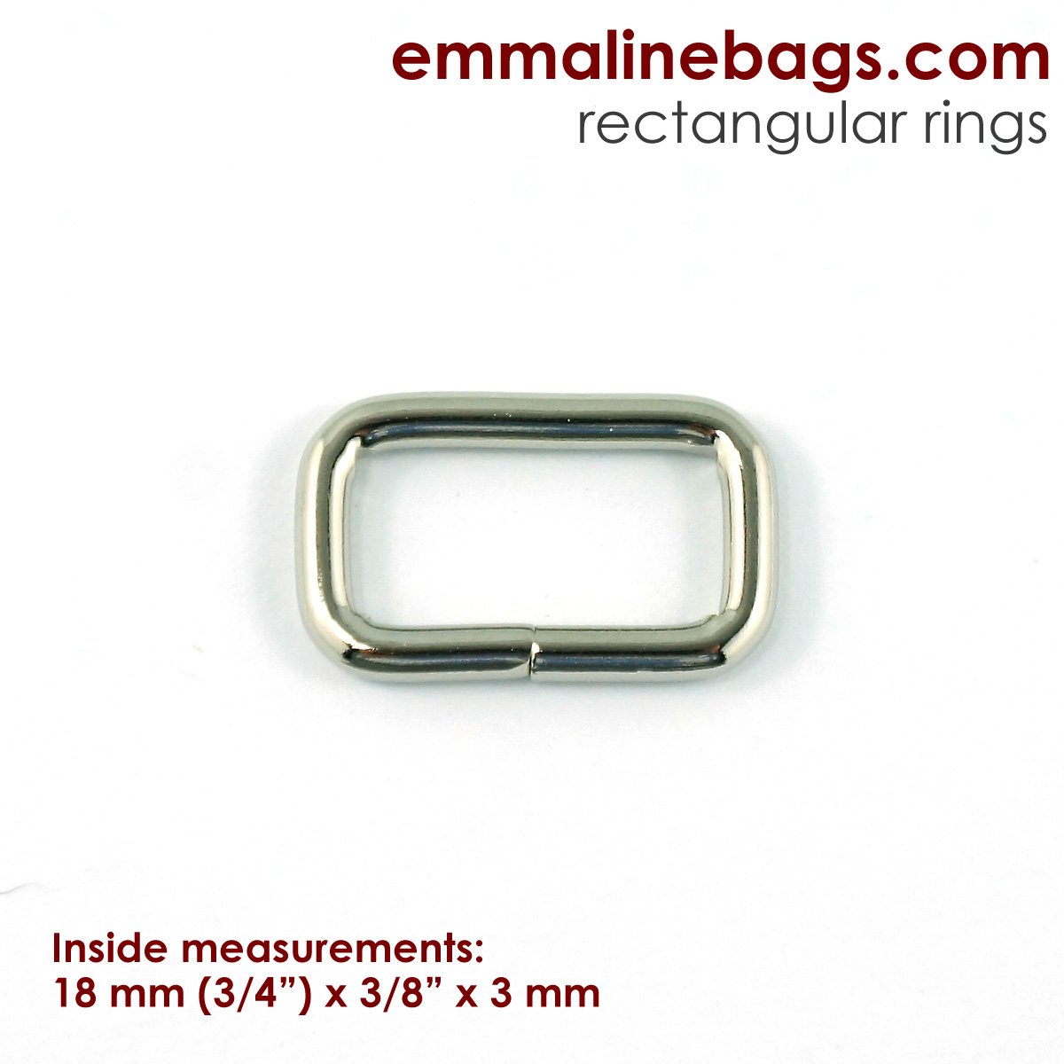 3/4" RECTANGLE RINGS (set of 4) - Available in 5 metal finishes