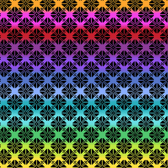 Rainbow Wonderland - Pinwheel Knit in Black
