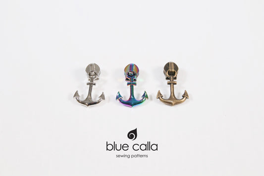 #5 coil zipper pull - Anchor