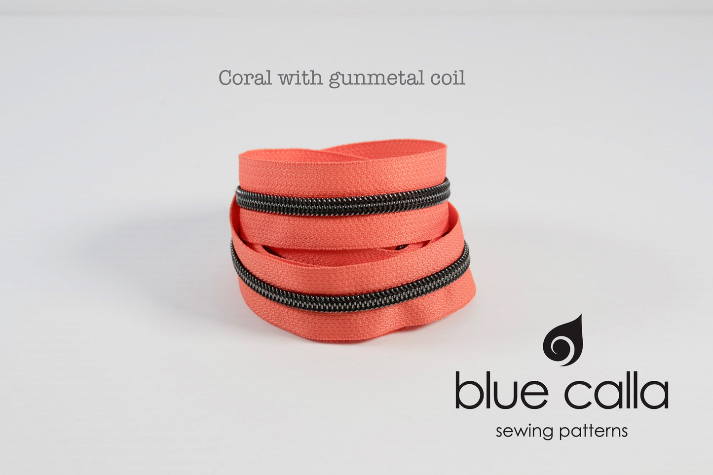 GUNMETAL COIL - CORAL - #5 Metallic Nylon Coil Zipper tape