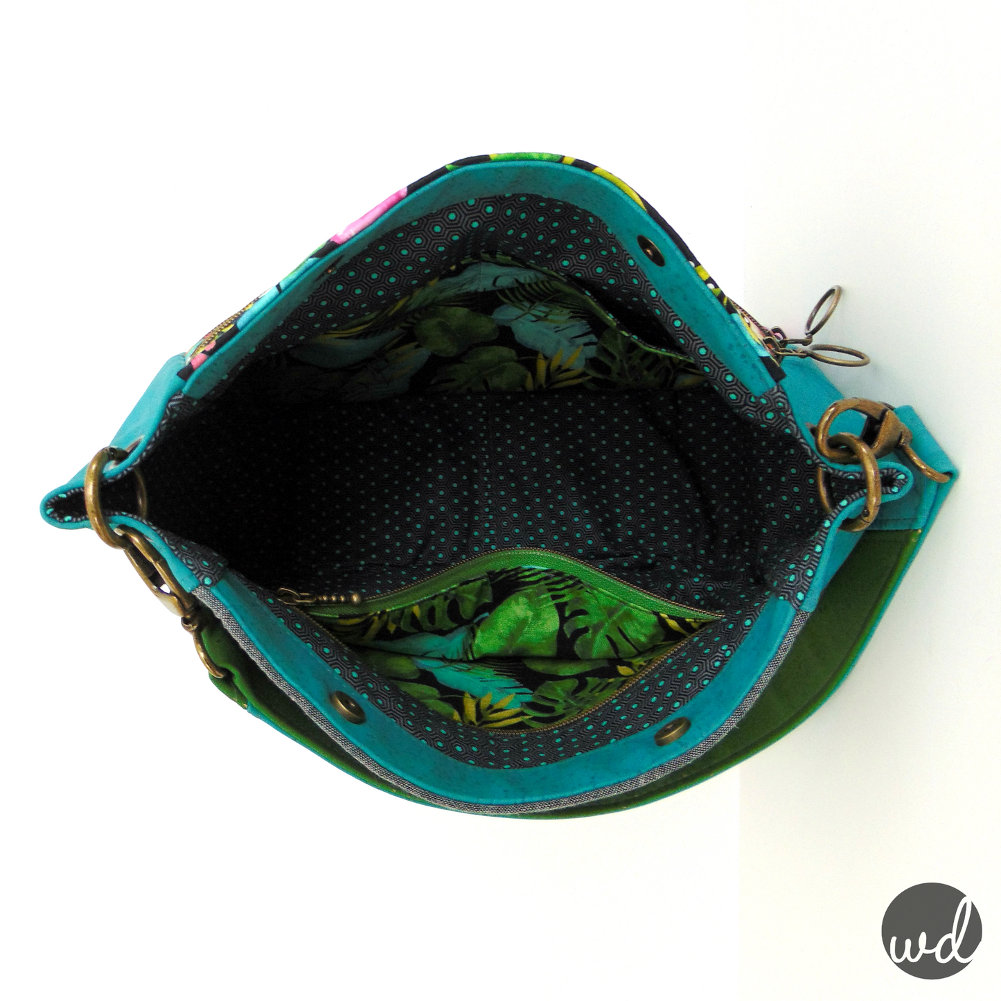 The Delphinium Hobo bag in 2 sizes - PDF sewing pattern