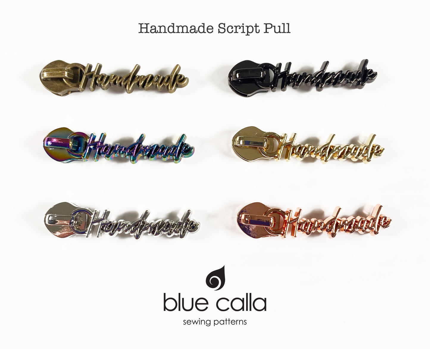 #5 coil zipper pull - Handmade Script
