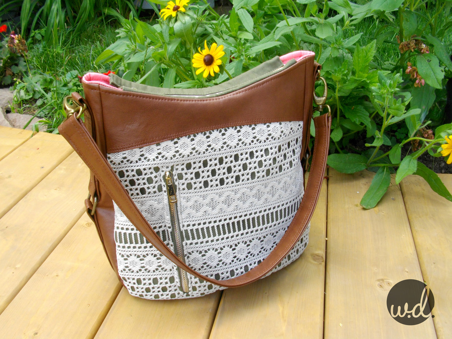 The Hollyhock Hobo Bag in 2 styles - PDF Sewing Pattern