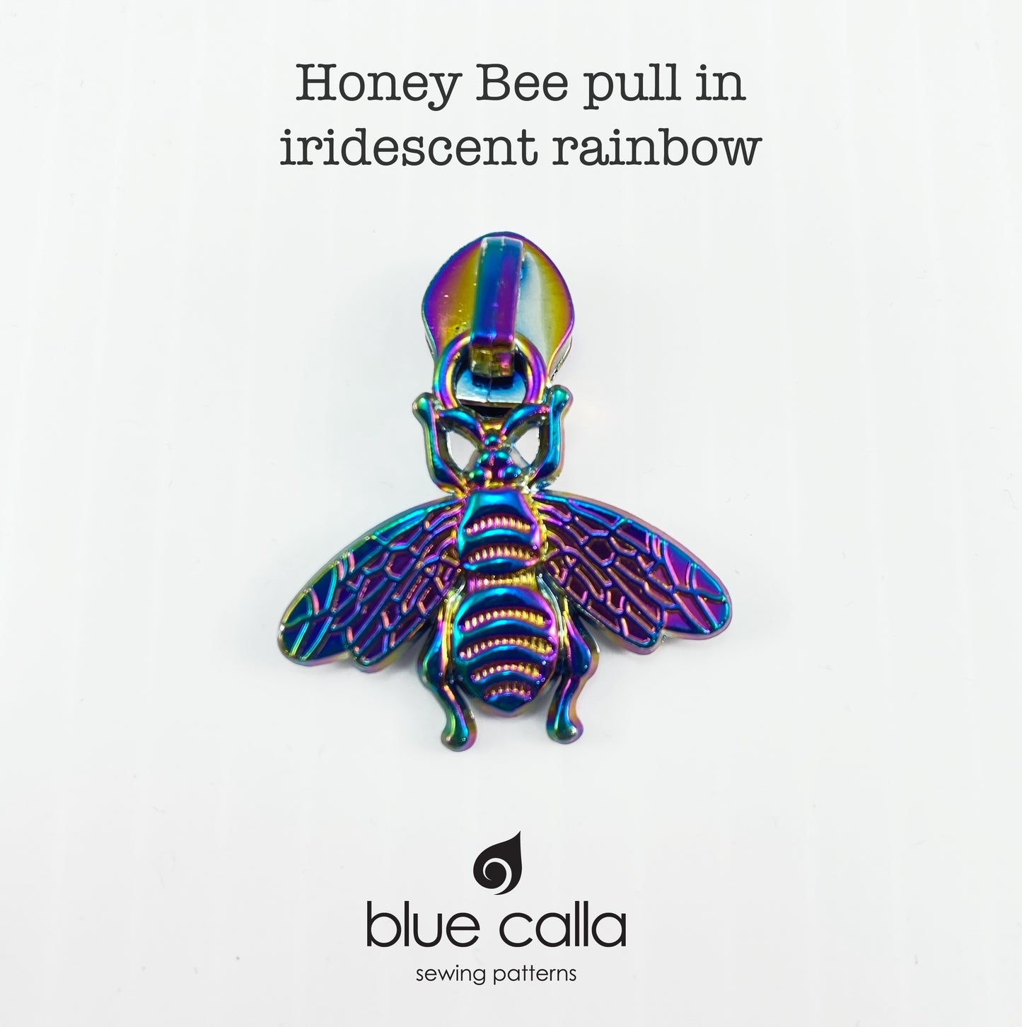 #5 coil zipper pull - Honey Bee in 7 metal finishes