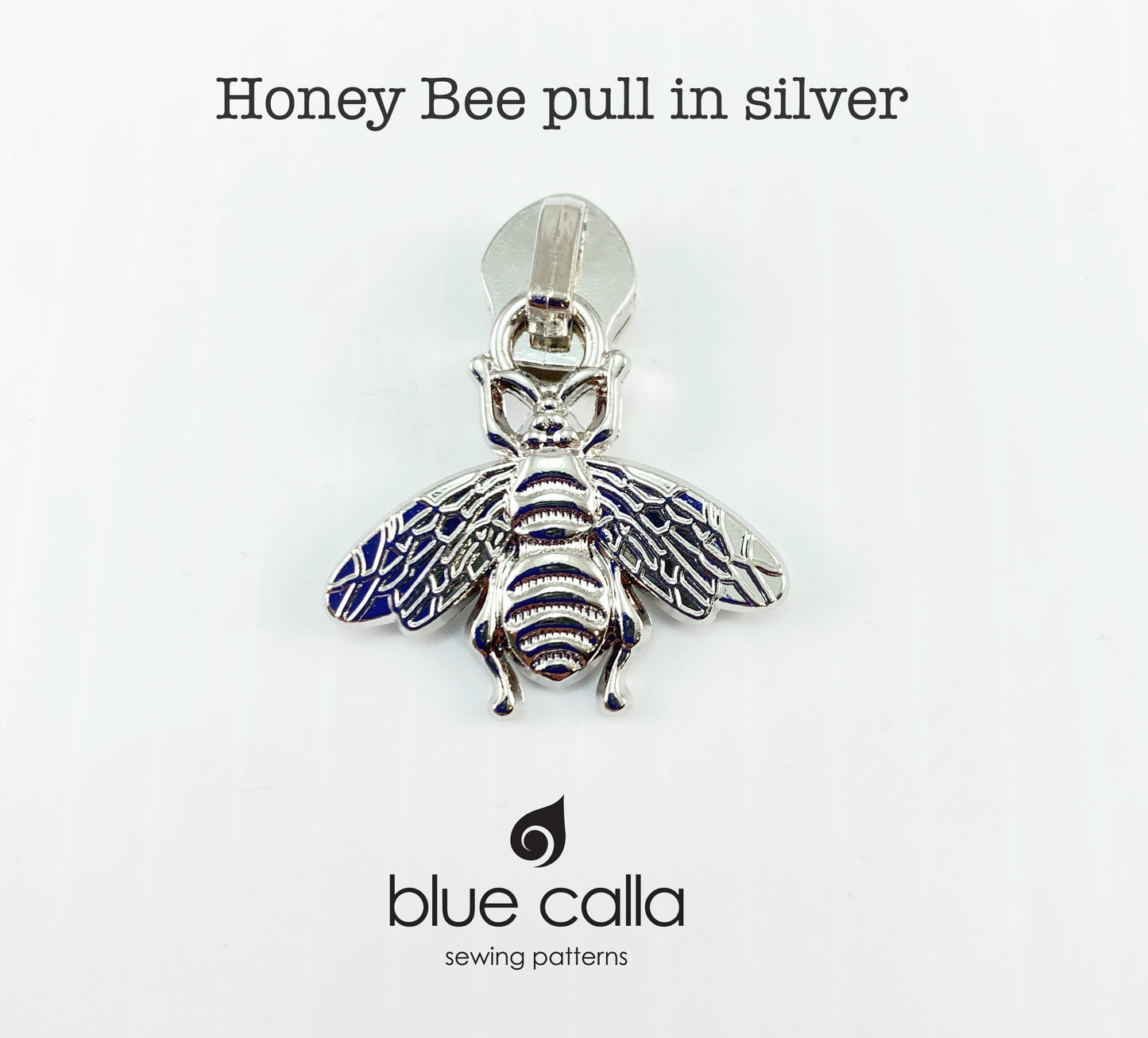#5 coil zipper pull - Honey Bee in 7 metal finishes