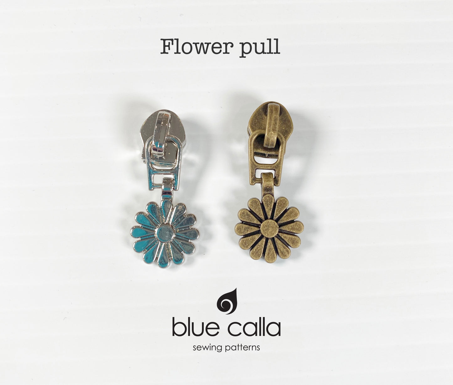 #5 coil zipper pull - Flower