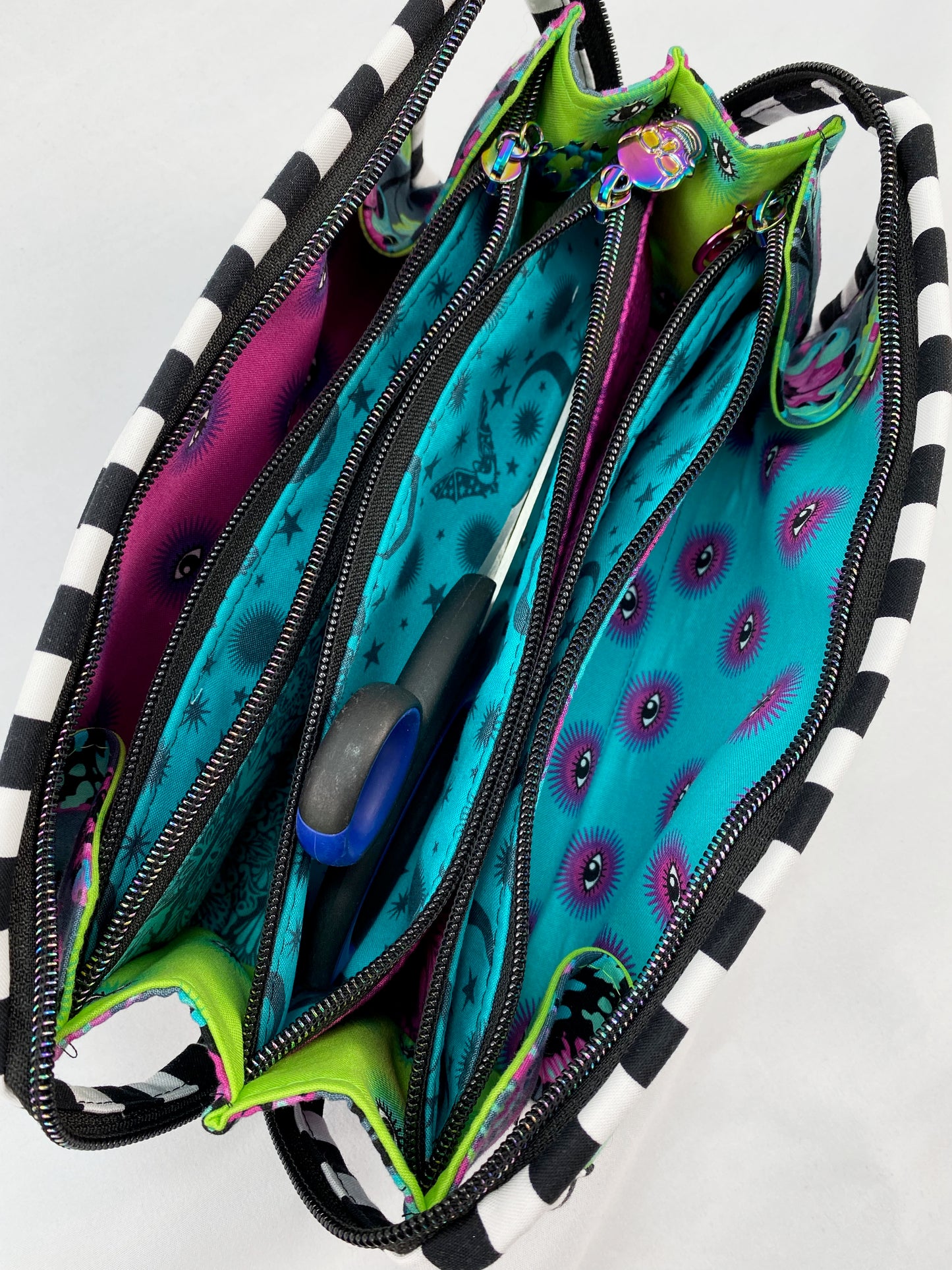Sew Together Bag - handmade organizer bag in Tula Pink De La Luna