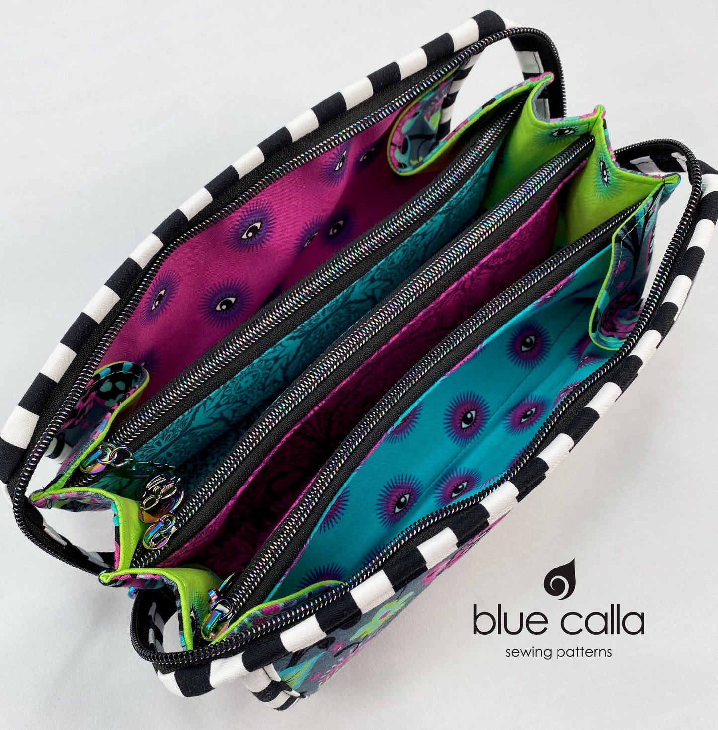 Sew Together Bag - handmade organizer bag in Tula Pink De La Luna
