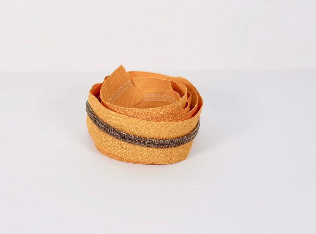 ANTIQUE BRASS COIL (SHINY) - MUSTARD - #5 Metallic Nylon Coil Zipper tape