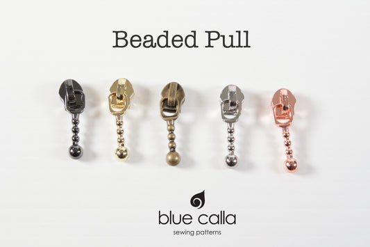 #5 coil zipper pull - Beaded