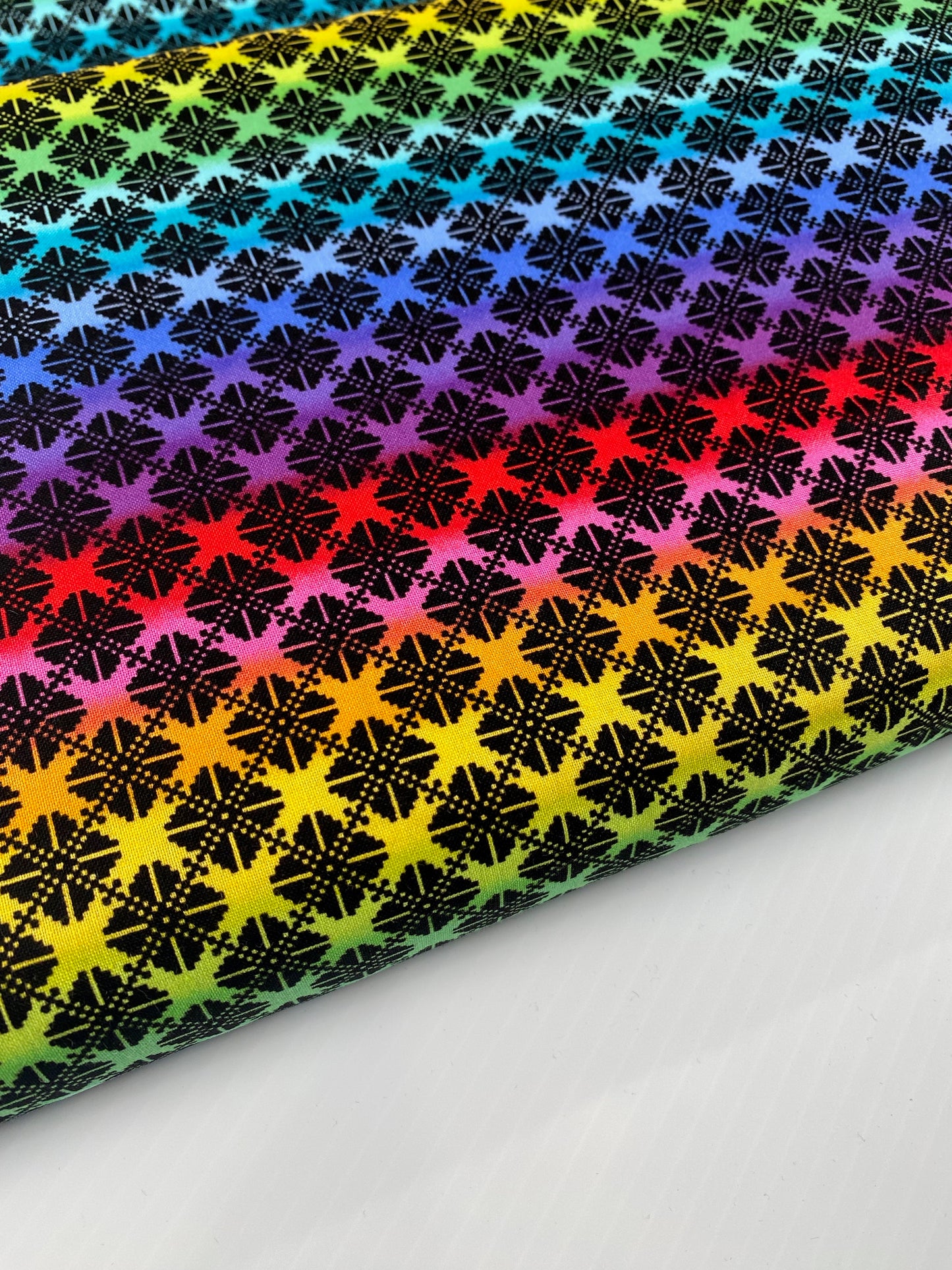 Rainbow Wonderland - Pinwheel Knit in Black