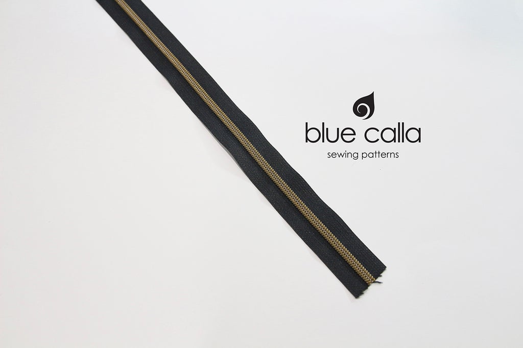 ANTIQUE BRASS COIL - BLACK - #5 Metallic Nylon Coil Zipper tape