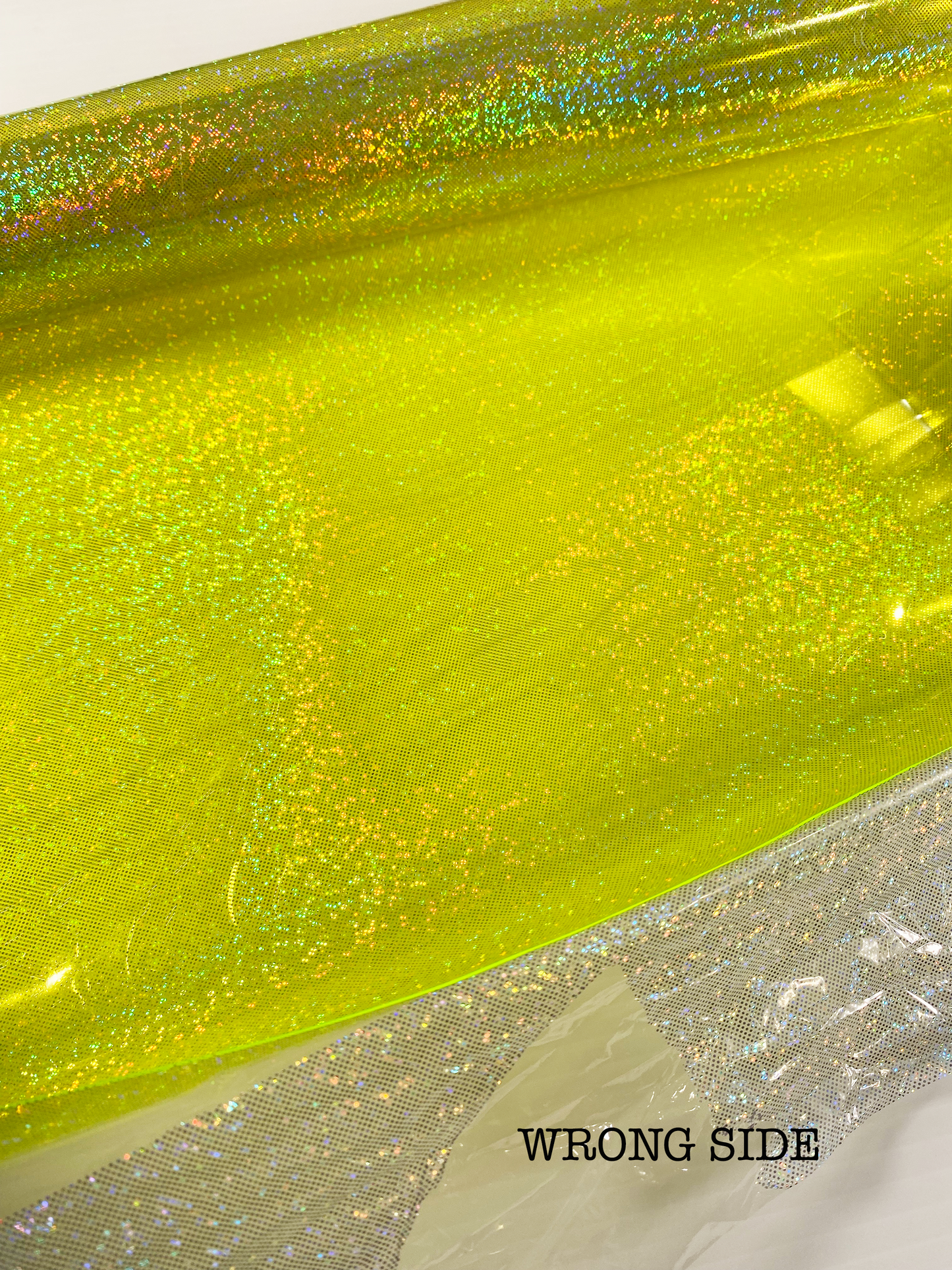 CLEARANCE Printed Clear Vinyl (20 gauge) - Iridescent Confetti in Lime