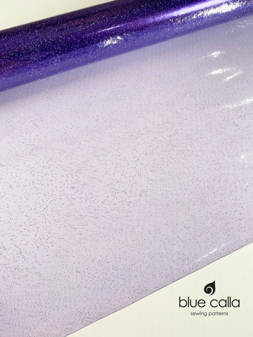 CLEARANCE Printed Clear Vinyl (12 gauge) - Confetti in Purple