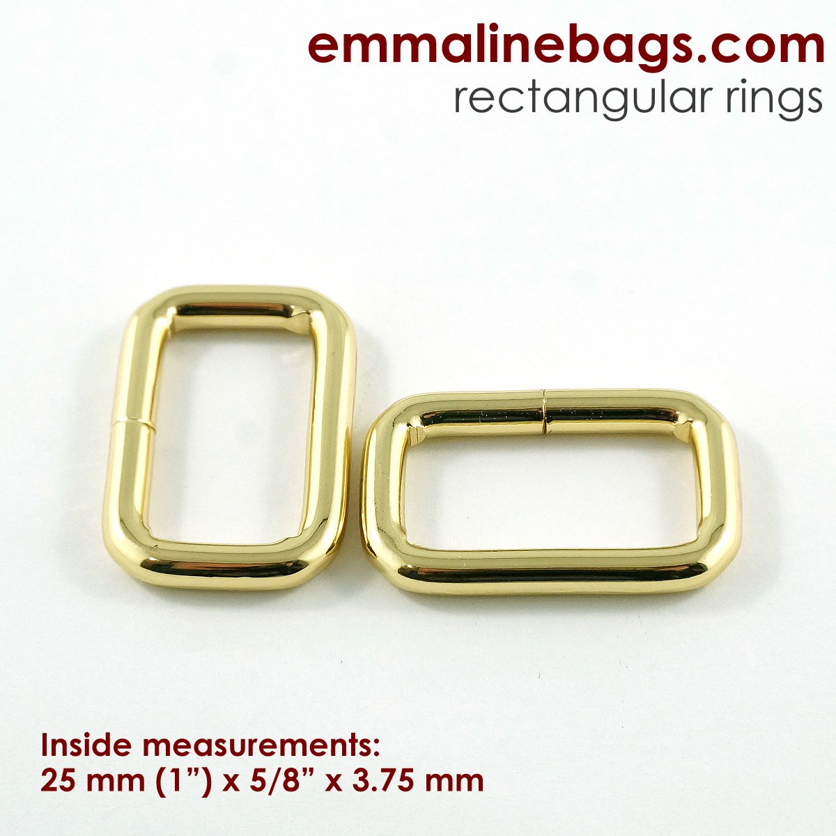 1" RECTANGLE RINGS (SET of 4) - Available in 5 metal finishes