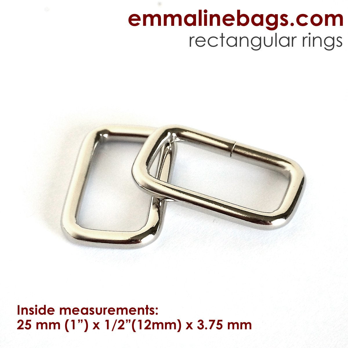 1" RECTANGLE RINGS (SET of 4) - Available in 5 metal finishes