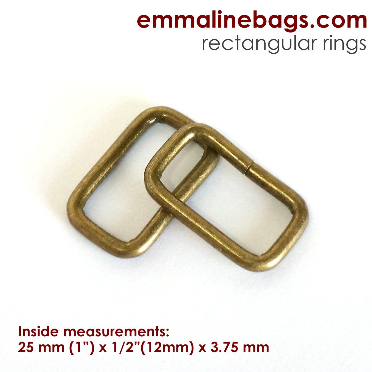 1" RECTANGLE RINGS (SET of 4) - Available in 5 metal finishes