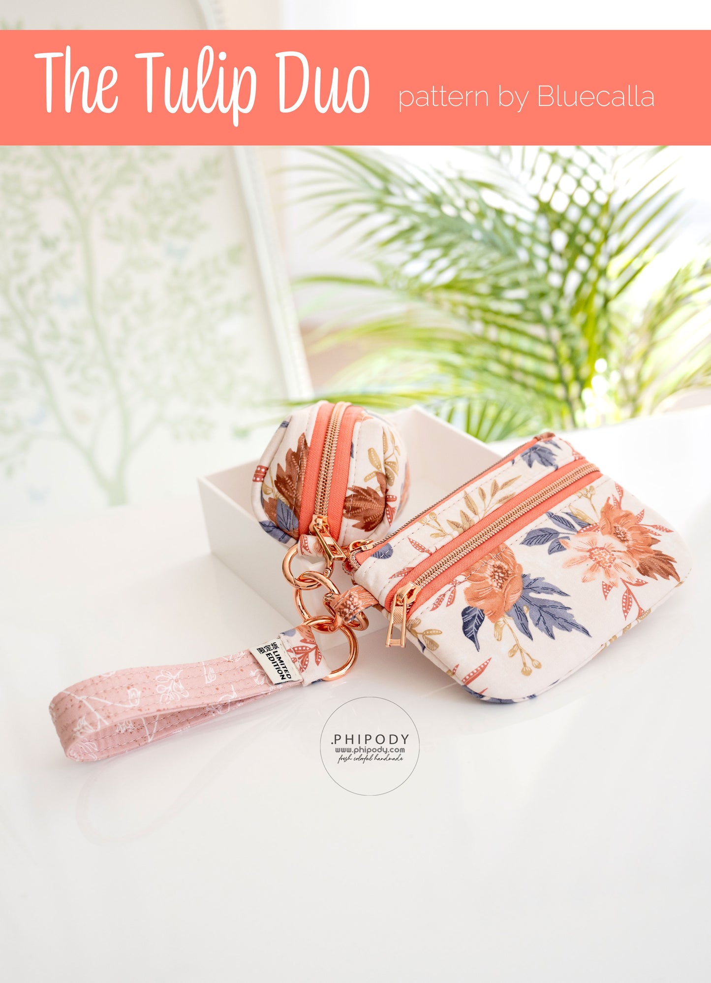 The Tulip Duo Pouch Wristlet - PDF Sewing Pattern