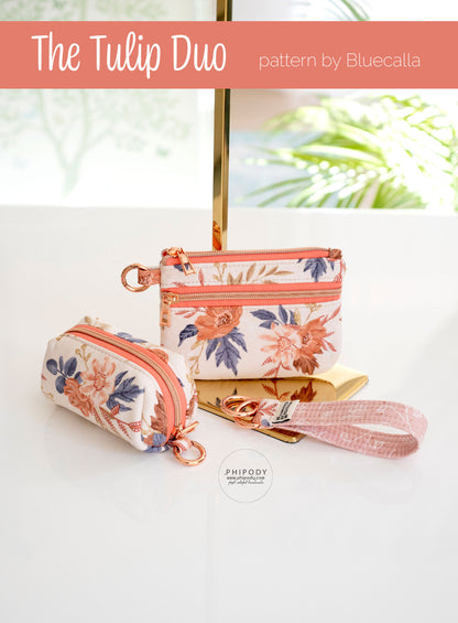 The Tulip Duo Pouch Wristlet - PDF Sewing Pattern