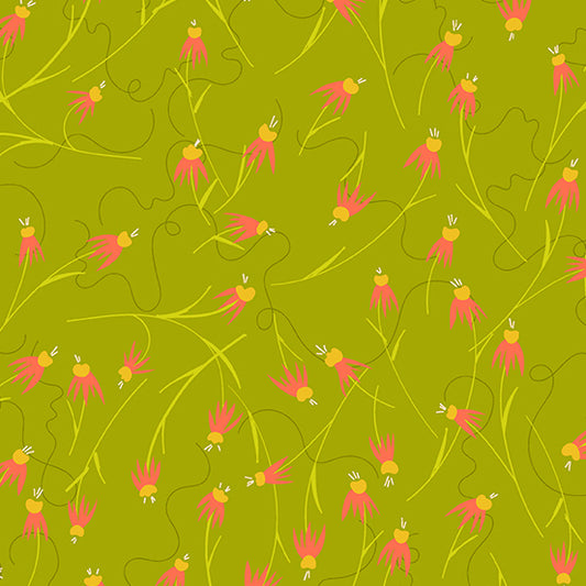 Wildflowers by Alison Glass - Coneflower in Linen