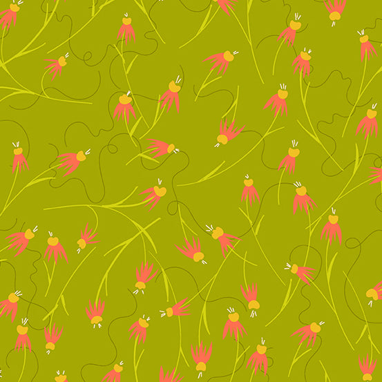 Wildflowers by Alison Glass - Coneflower in Linen