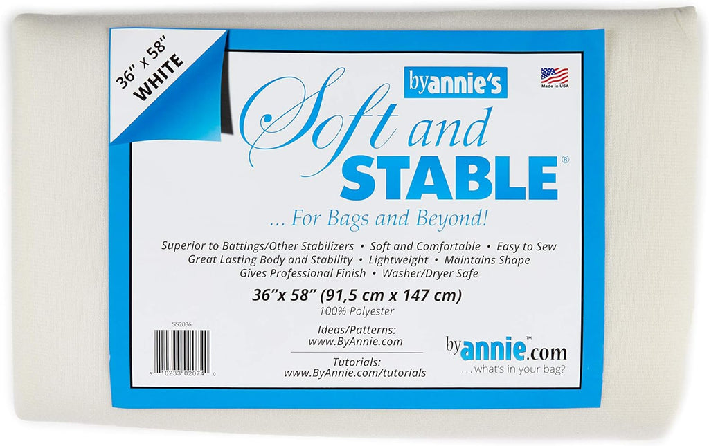 By Annie's Soft and Stable - Sew-in Stabilizer - WHITE - 36" x 58"