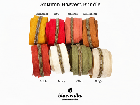 #5 Metallic Nylon Coil Zipper tape - Autumn Harvest bundle