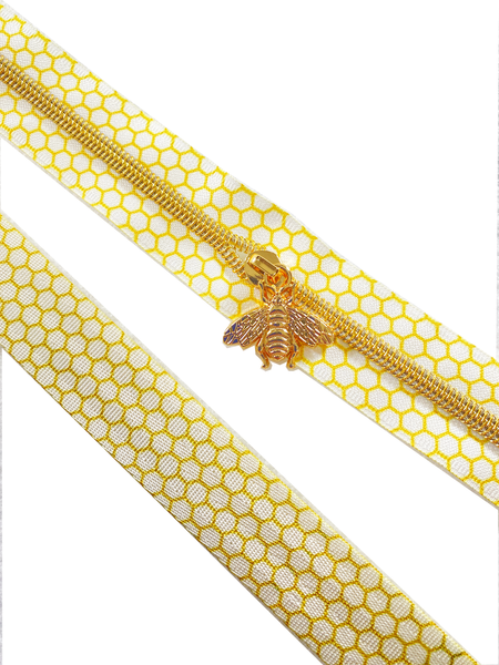 GOLD COIL - HONEYCOMB - #5 Metallic Nylon Coil Zipper