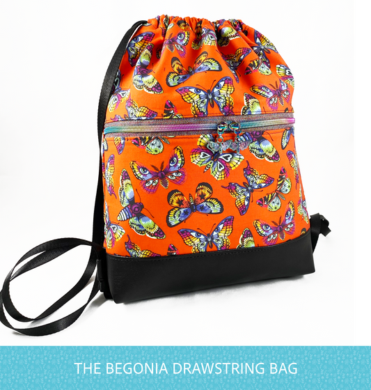 The Begonia Drawstring Backpack - PDF Sewing Pattern